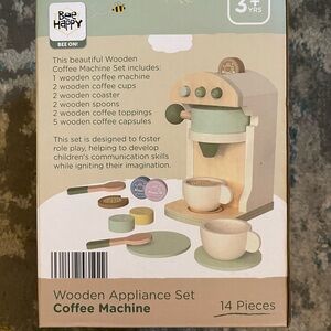 Aldi Bee Happy Wooden Appliance Set Coffee Machine - 14 pieces